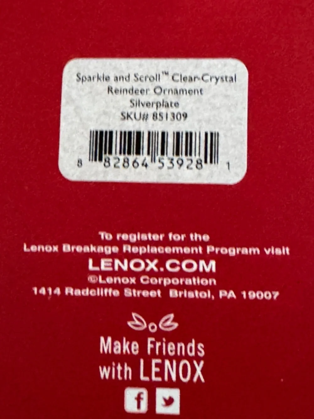 NIB Lenox Silver Christmas Ornaments